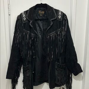 Scully vintage rare Black Fringe Jacket
